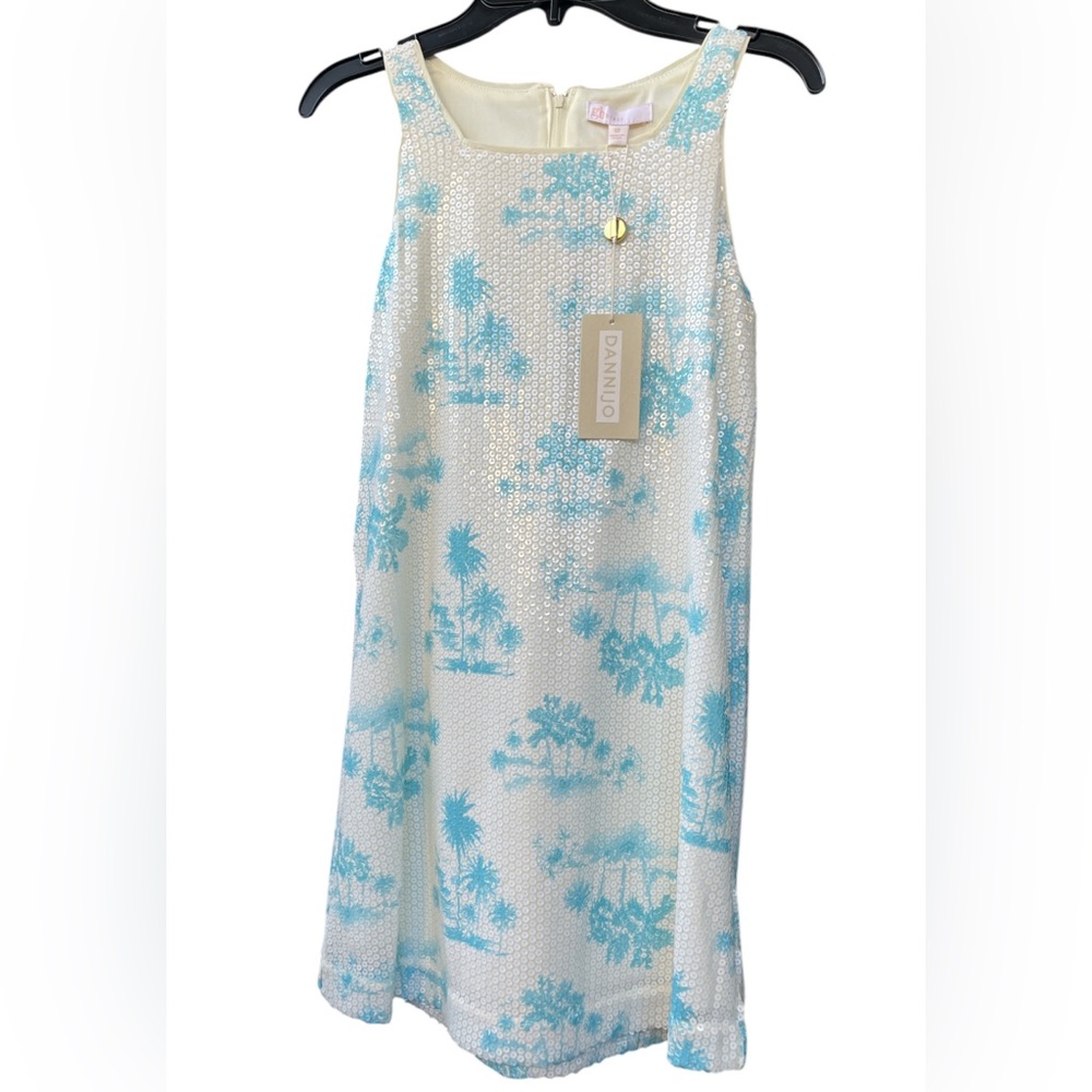 GB girls DANNIJO Big Girls Sequin Tropical Print  Sleeveless Dress Size 10